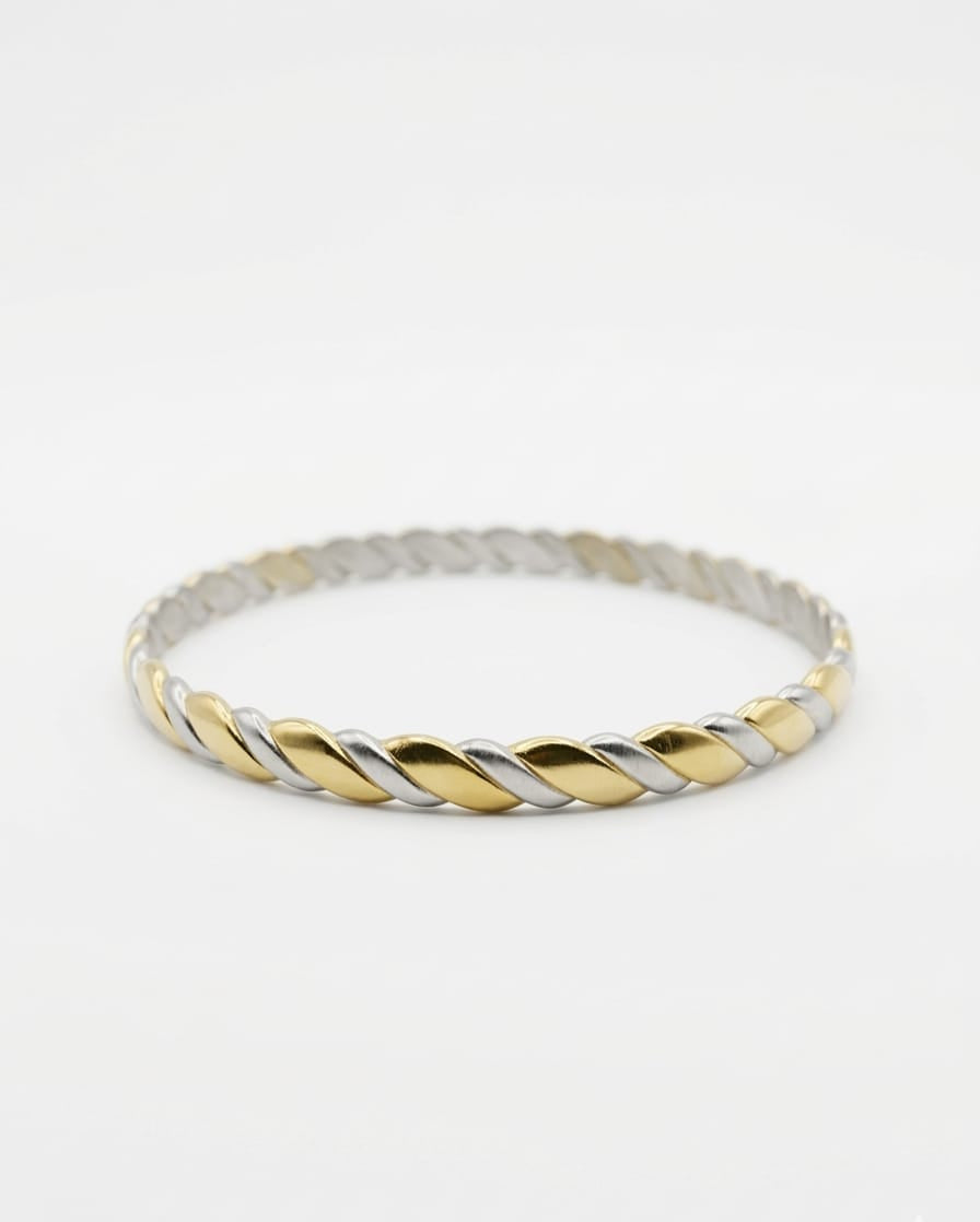 Duel-Tone Twist Bangle