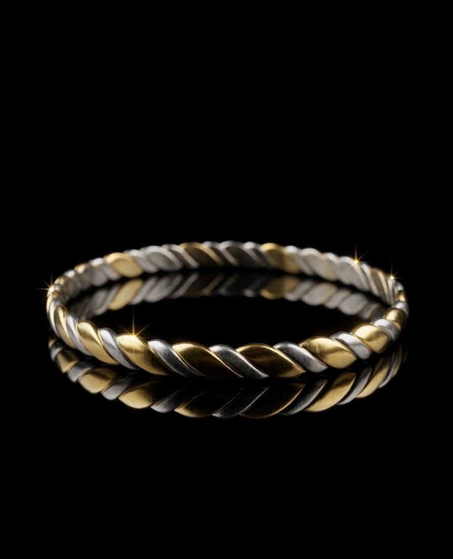 Duel-Tone Twist Bangle