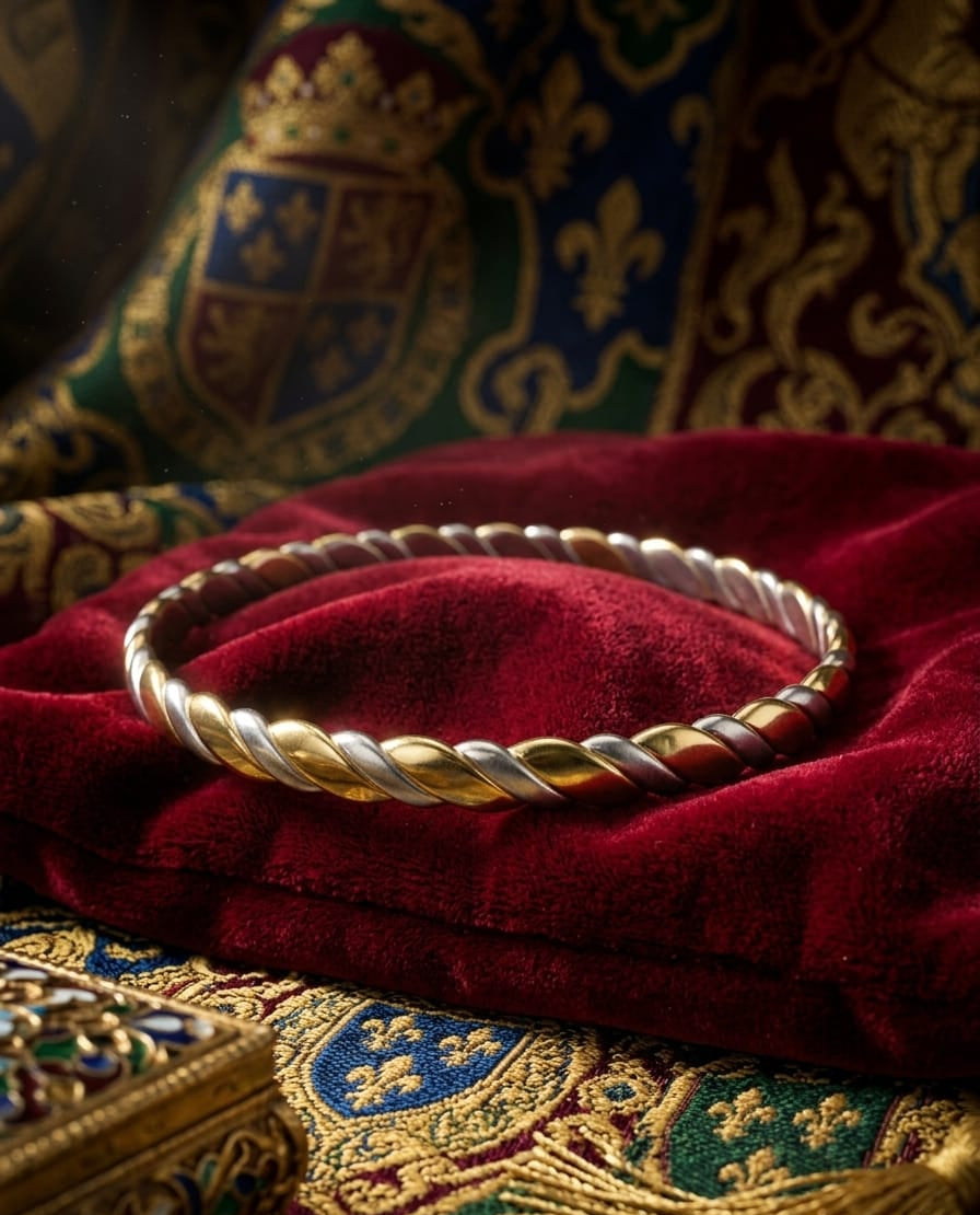 Duel-Tone Twist Bangle