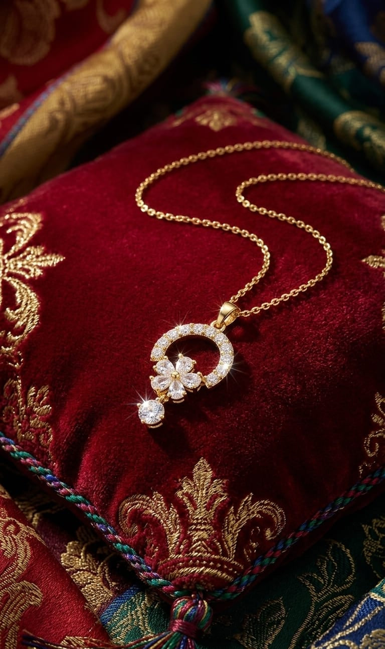 Diamond Flower Pendant