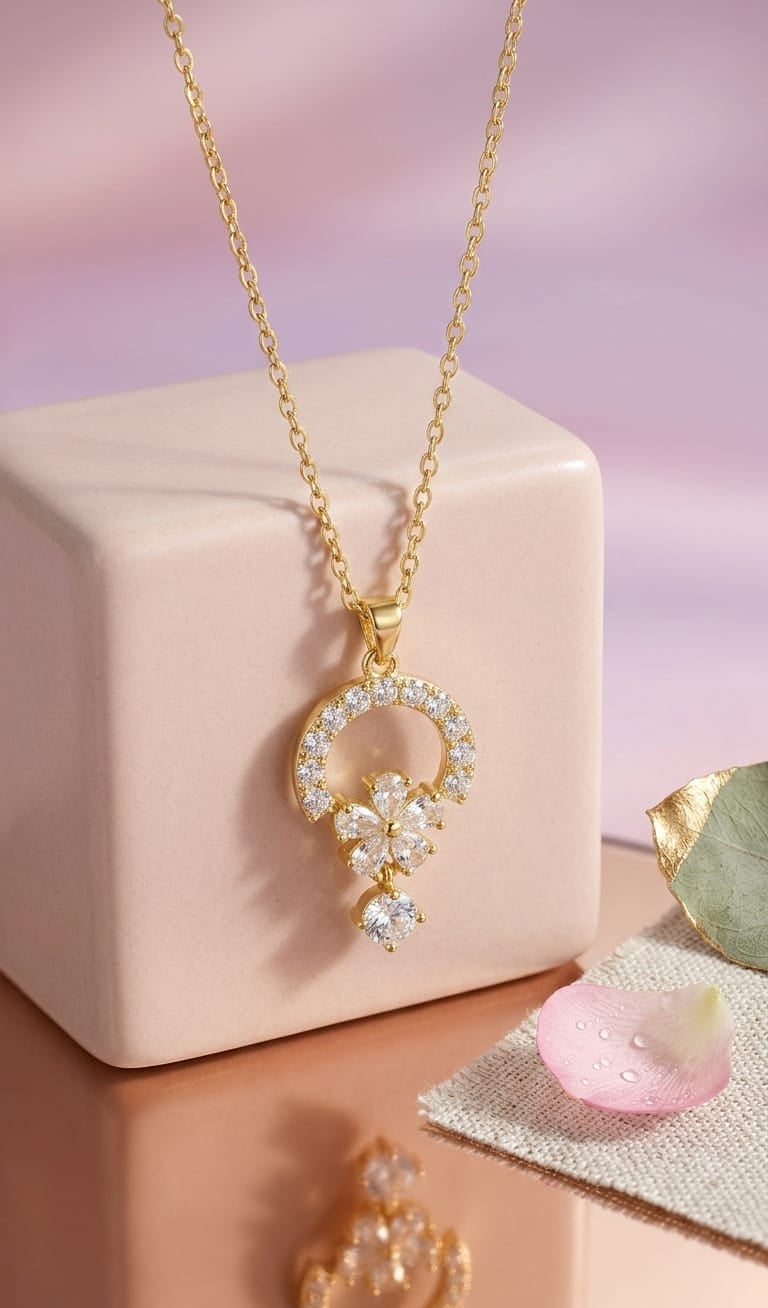 Diamond Flower Pendant