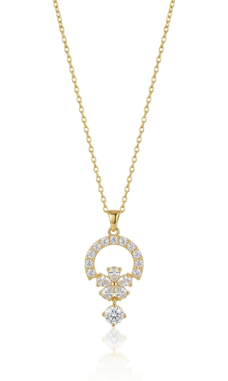 Diamond Flower Pendant