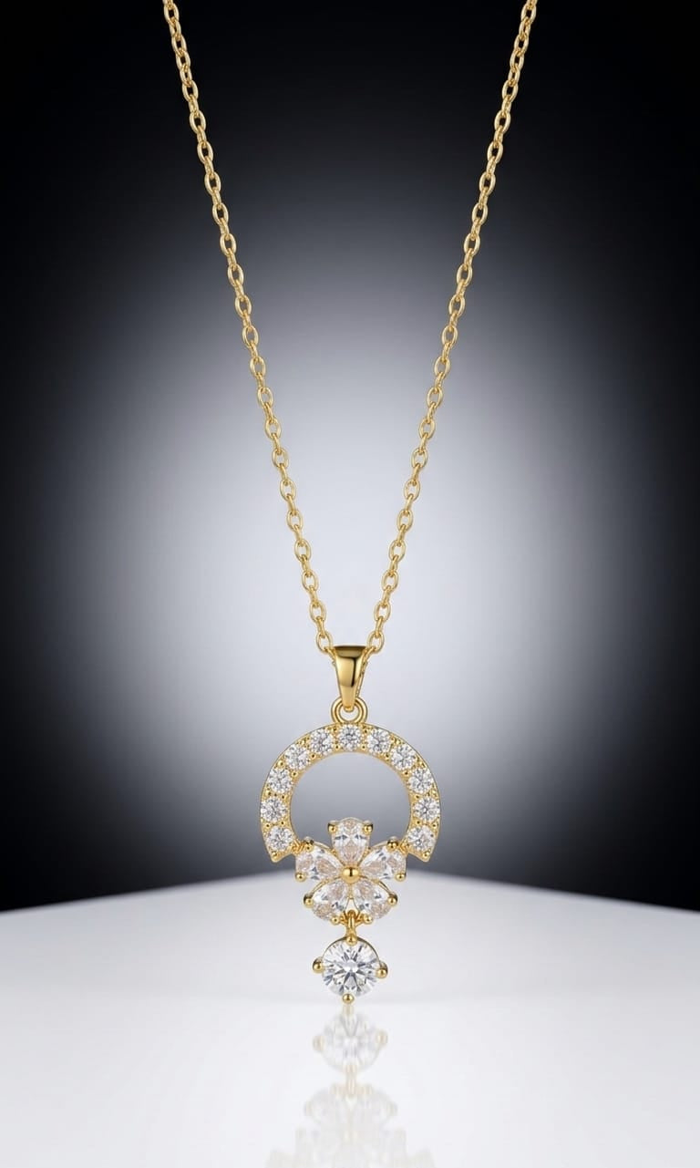 Diamond Flower Pendant