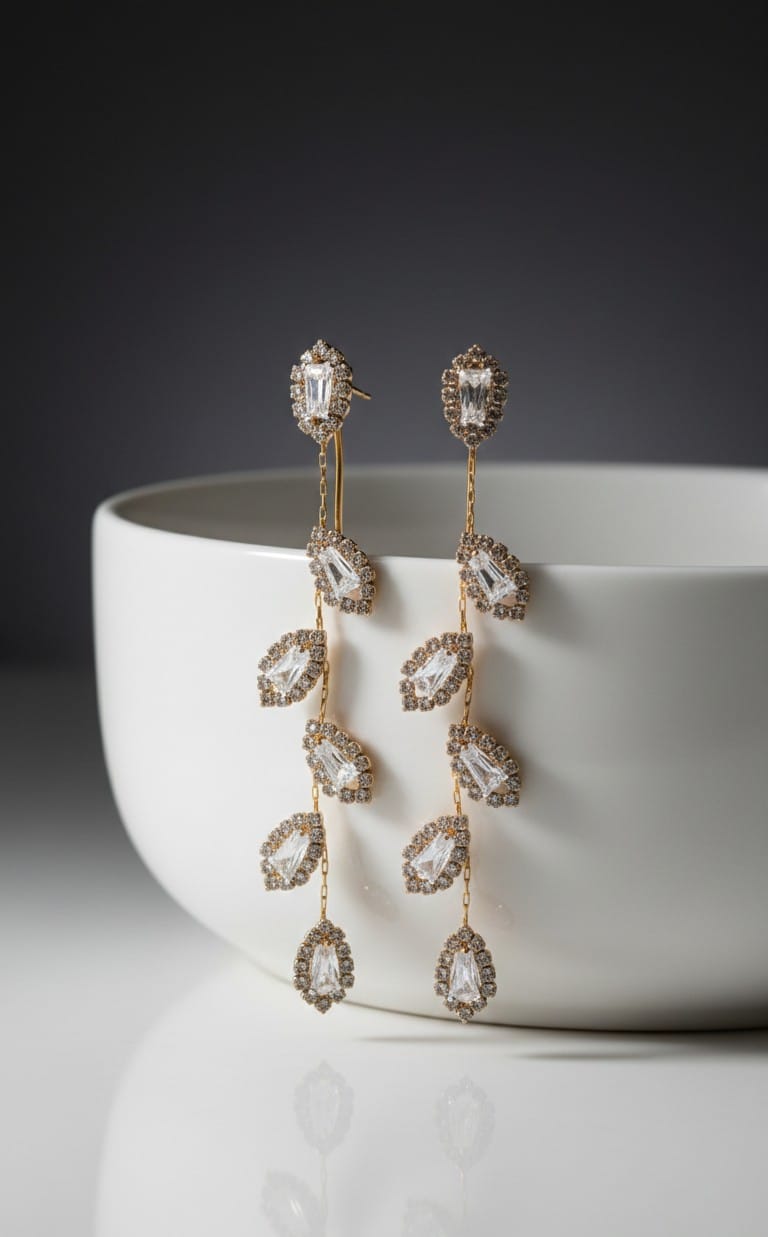 Diamond Leaf Earring