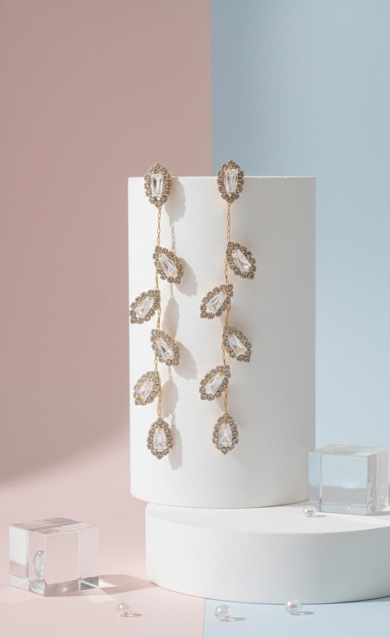 Diamond Leaf Earring