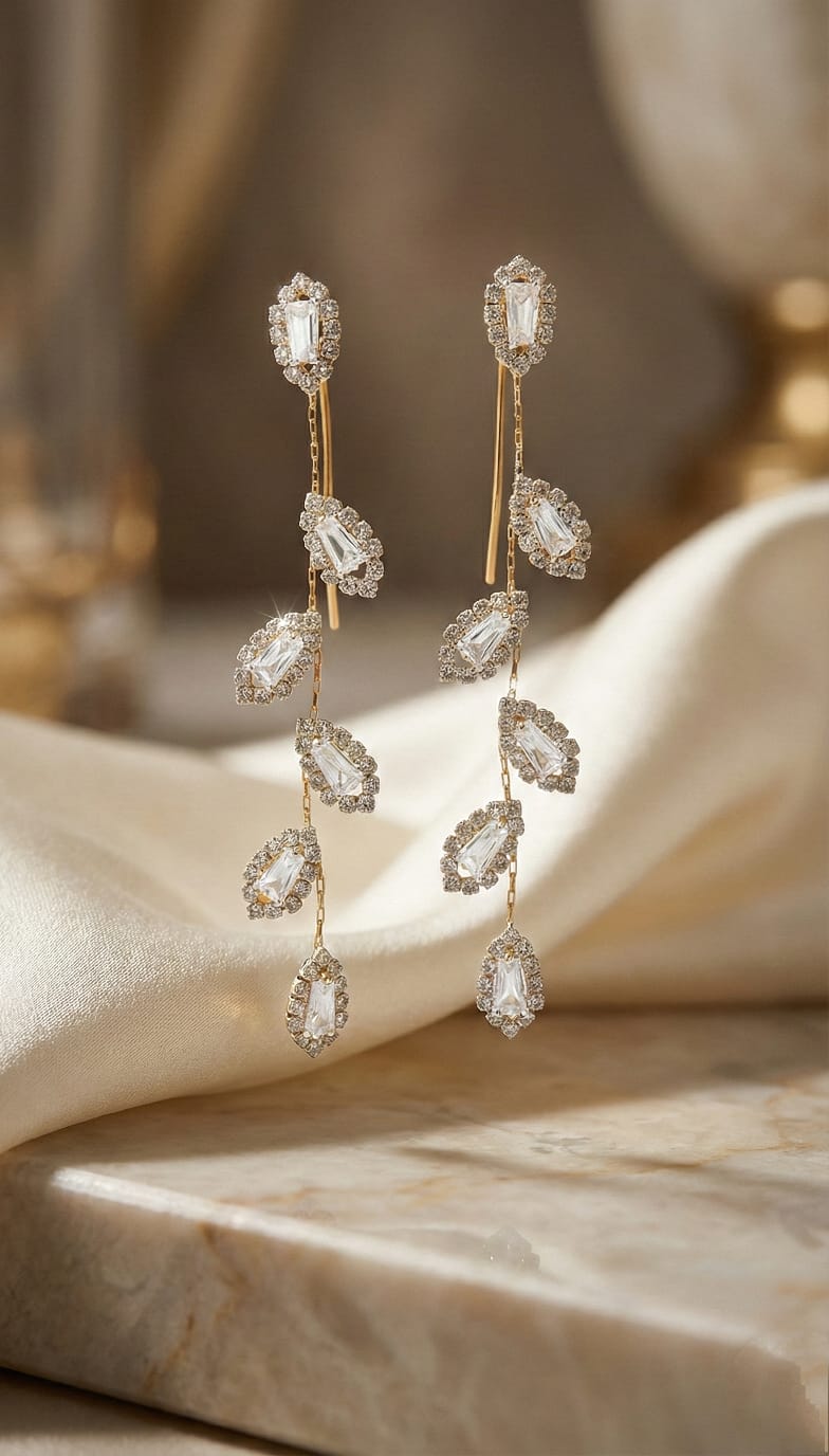 Diamond Leaf Earring