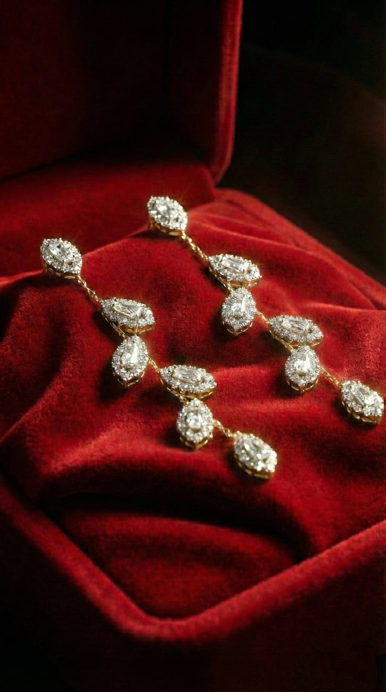 Diamond Leaf Earring