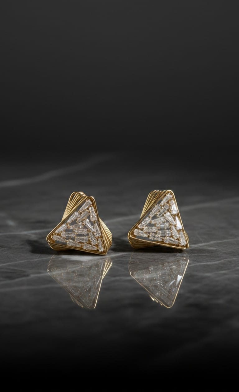 Golden Prism Earring