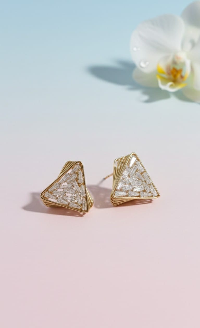 Golden Prism Earring